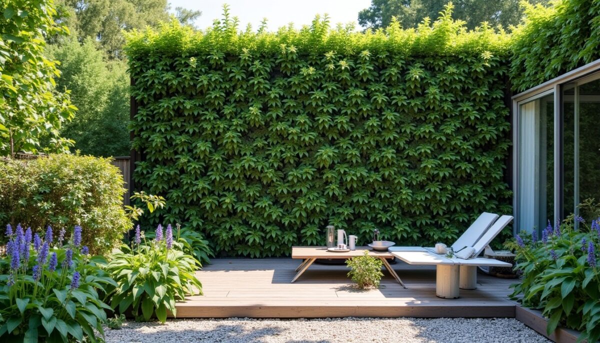 Mur végétal extérieur sans entretien : nos astuces pour un espace vert facile à vivre